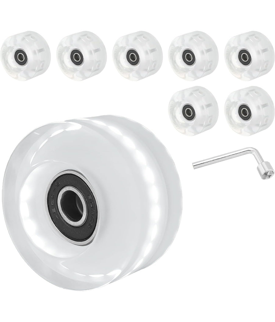 Light up wheels combo set- 8 wheels, bearing & tool