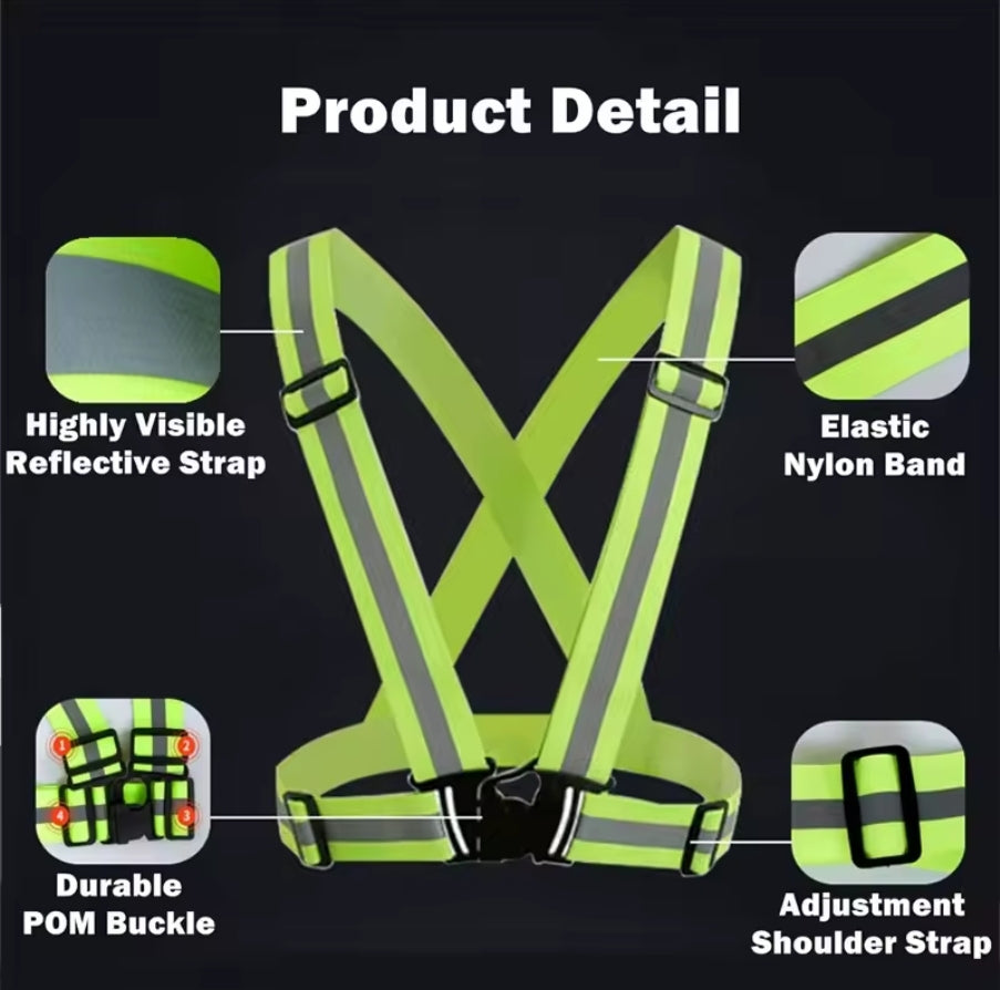 Colour reflective vest belt - unisex