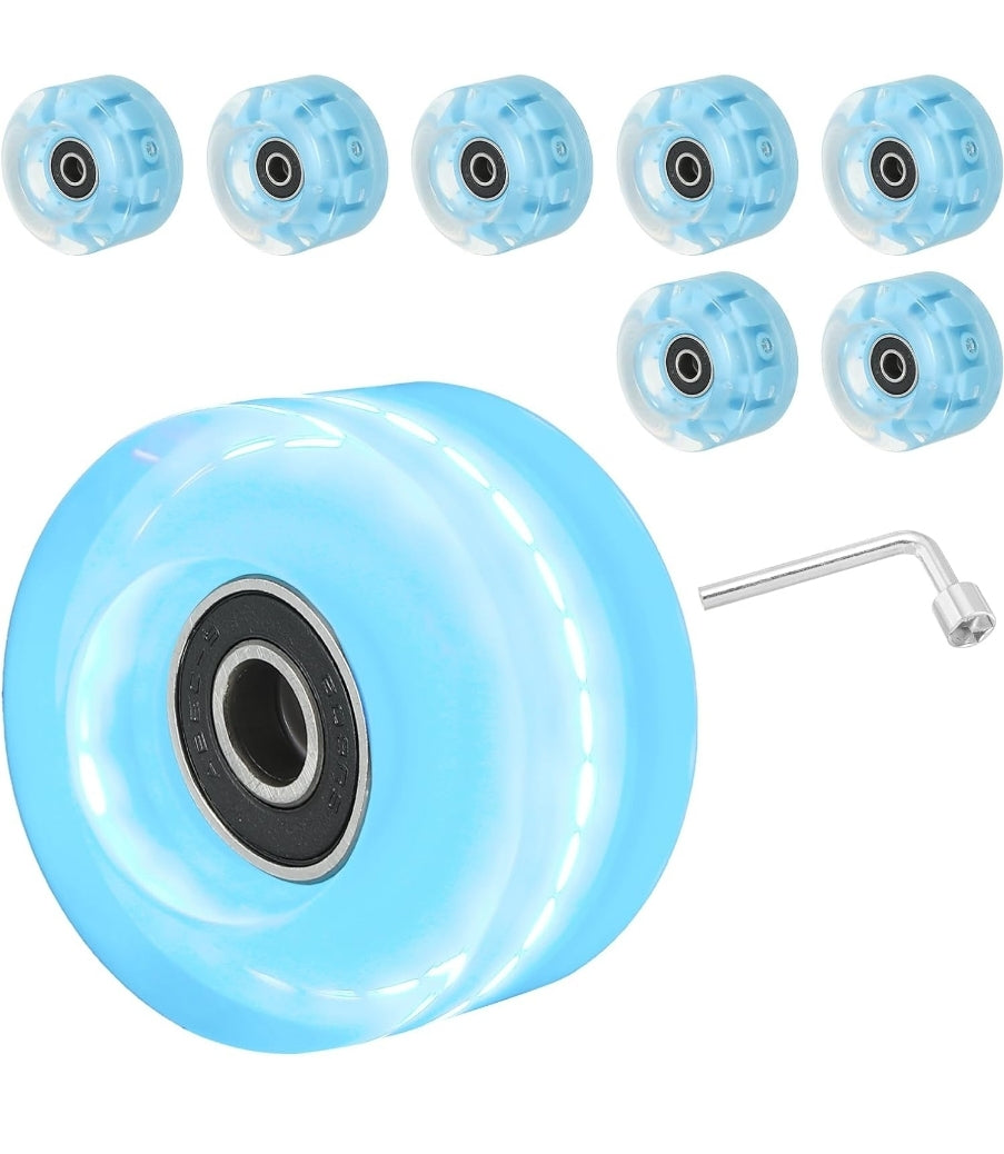 Light up wheels combo set- 8 wheels, bearing & tool